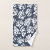 Navy Modern White Beach koraalriffen Bad Handdoek (Handdoek)