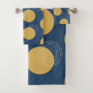 Navy moderne et pois dorés