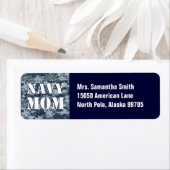 Navy Mom Blauwe Camouflage Etiket (Insitu)