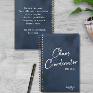 Navy Mom Life Chaos Coordonnateur Ajouter un nom D