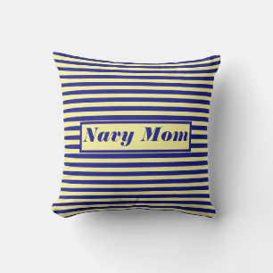 Navy Mom Moederdag Gifts Decor Geel Blauw Buitenkussen
