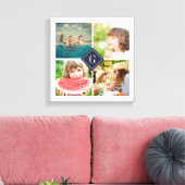 Navy Monogram Foto Collage Canvas Afdruk (Insitu (Woonkamer))