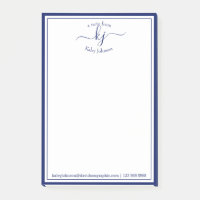 Navy Monogram script van de desktop van Post-it No