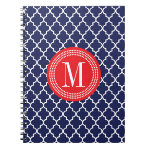 Navy Moroccan Tiles Lattice Specialized Notitieboek