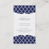 Navy Moroccan Tiles Lattice Specialized Visitekaartje (Achterkant)