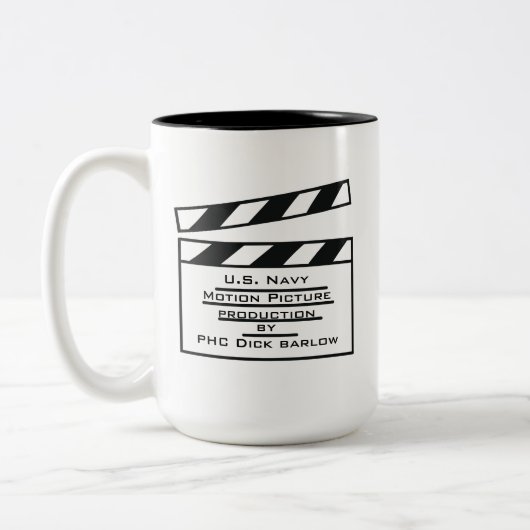 Navy Motion Afbeelding Slate 1Two-Tone Mok, 15 oz Tweekleurige Koffiemok (Links)