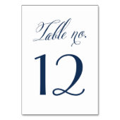 Navy Mr. en Mrs Elegant Script Table Numbers Kaart (Achterkant)