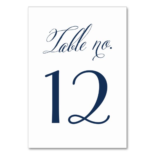 Navy Mr. en Mrs Elegant Script Table Numbers Kaart (Voorkant)