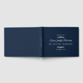Navy Name in Script Greenery in Loving Memory Gastenboek (Volledig)