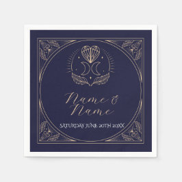 Navy Napkins Trouwnamen Tarot Kaarten Stars Moon Servet