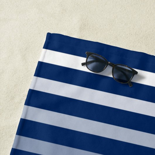 Navy Nautical Anchor Jouw naam of Boat Strandlaken (In situ)