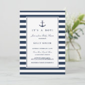 Navy Nautical Baby shower Baby Boy (Staand voorkant)