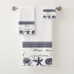 Navy Nautical Bad Handdoek