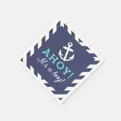 Navy Nautical Chevron Baby shower servetten (Hoek)