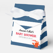 Navy Nautical Crab Baby shower Bedankdoosjes (Voorkant Zijde)