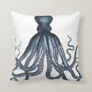 Navy Nautical Steampunk Octopus  Kraken Kussen