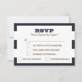 Navy Nautical Stripe RSVP-kaart RSVP Kaartje (Voorkant)