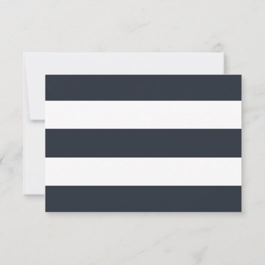 Navy Nautical Stripe RSVP-kaart RSVP Kaartje (Achterkant)