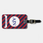 Navy Nautische Cruise Monogram Bagagelabel Gift (Voorkant horizontaal)