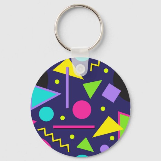 Navy Neon Abstract Sleutelhanger (Voorkant)