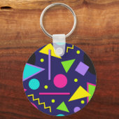 Navy Neon Abstract Sleutelhanger (Voorkant)