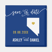 Navy Nevada Wedding Save the Date Map