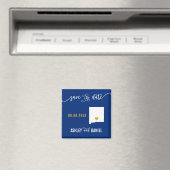 Navy New Mexico Wedding Save the Date Map Magneet (Insitu (Vaatwasser))