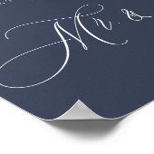 Navy Newly Weds Script Simple Mr en Mrs. Poster (Hoek)