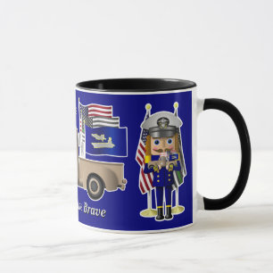 Navy Notenkraker met kleine militaire vrachtwagen Mok