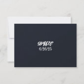 Navy Nuptial QR Code Wedding RSVP Card (Achterkant)