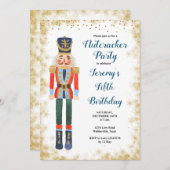 Navy Nutcracker Winter Birthday Boy Invitation Kaart (Voorkant / Achterkant)