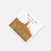 Navy NYC Skyline Silhouette, ESB Servetten (Hoek)