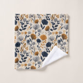 Navy & Ochre Botanical Towel (Gant de toilette)