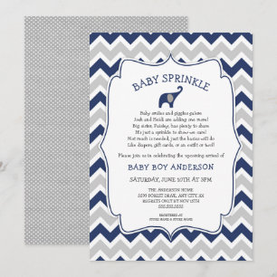 Navy olifant BOY baby bestrooi met schattig gedich Kaart