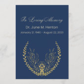 Navy Olijfblad 3 begrafenisherdenkingsprogramma Programma (Voorkant)