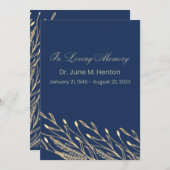 Navy Olive Leaf 2 begrafenisherdenkingsprogramma Programma (Voorkant / Achterkant)