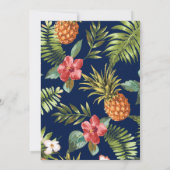 Navy & Or | Faire-part de mariage tropical d'été (Dos)