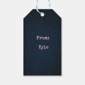 Navy Outer Space Gift Label Cadeaulabel (Achterkant)