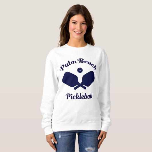 Navy Palm Beach Pickleball Sweatshirt (Voorkant volledig)