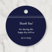 Navy Palm Tree Coastal Wedding Bedankt Bedankjes Labels (Achterkant)