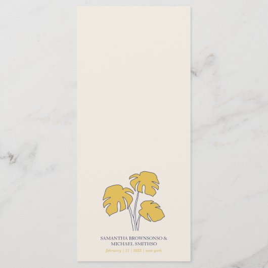 Navy Palm Tropical Botanic Leaf Menu (Achterkant)