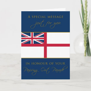 Navy Passing Out Felicitaties Witte Ontwerp Vlag Kaart
