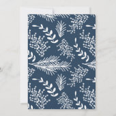 Navy Pastel Berries Noël Carte photo de Noël (Dos)