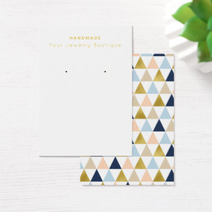 Navy Peach Gold Geometric Earring Display Cards Visitekaartje