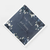 Navy Peony Wedding Square 8-inch diners Servet (Hoek)