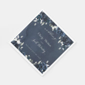 Navy Peony Wedding Square Luncheon Napkins Servet (Hoek)