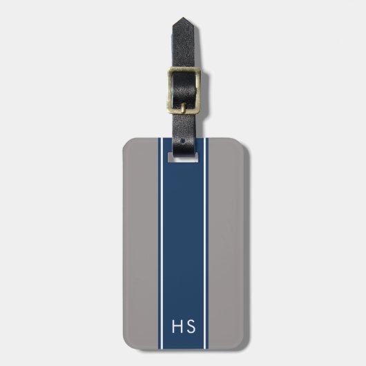 Navy Personalized Bagagelabel (Voorkant verticaal)