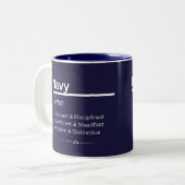 Navy Personalized Name Coffee Mug (Devant gauche)