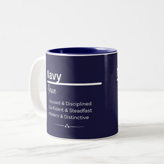 Navy Personalized Name Coffee Mug (Devant gauche)