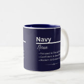 Navy Personalized Name Coffee Mug (Devant droit)